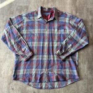 Vintage Westminster Plaid Flannel Button Shirt Mens XL Tall